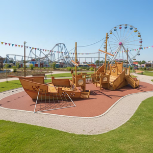 <span class=keywords><strong>KAILANG</strong></span> Bateau pirate en bois pour enfants, équipement de parc d'aventure extérieur, capacité 1000 kg, 8-16 enfants - Product Image 6