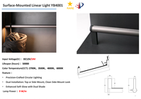 Éclairage LED OEM pour armoires 12V, intensité variable, montage en surface, barre lumineuse suspendue pour penderie et mobilier de dressing YB4001-21