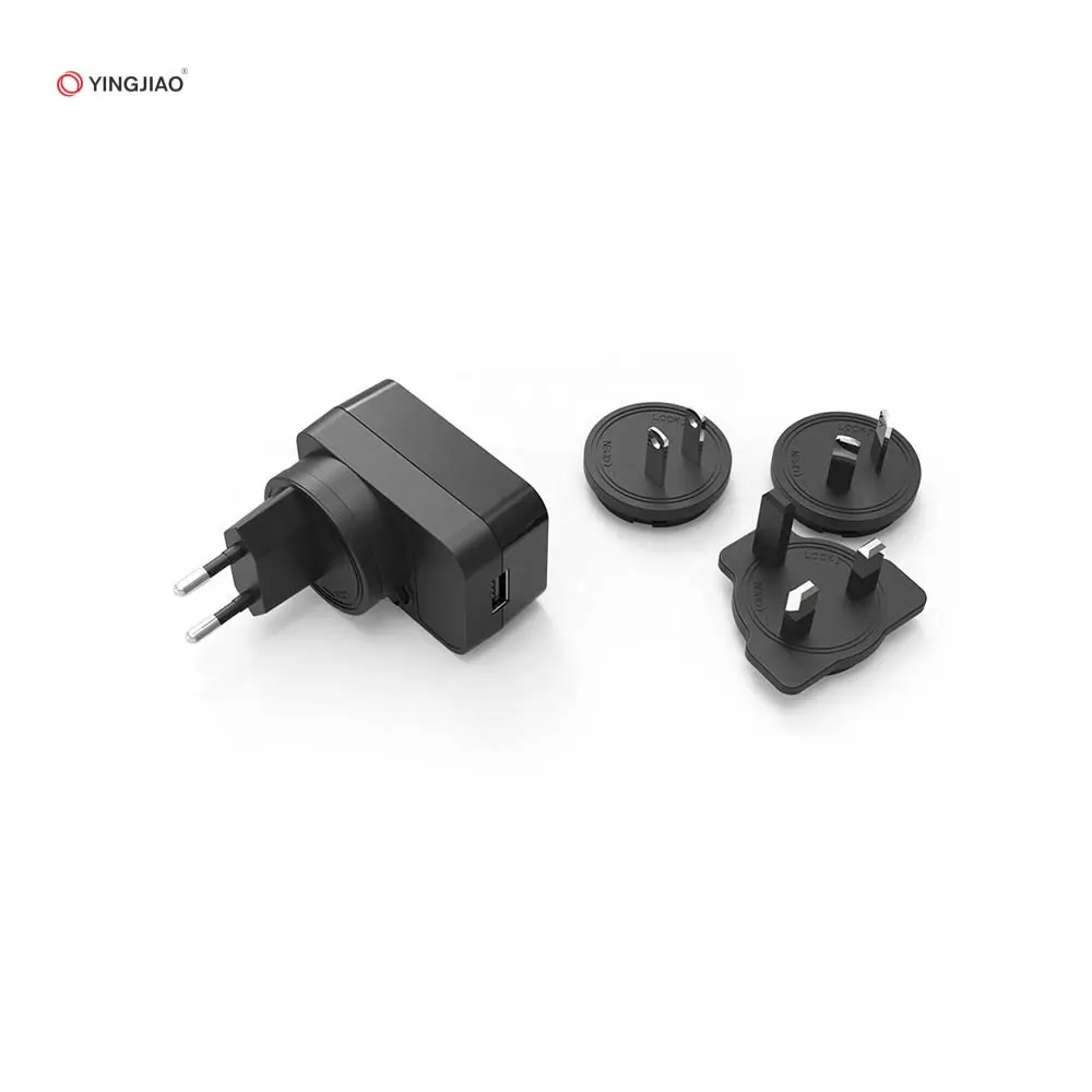 Pengisi daya Cepat USB C 3.0 colokan adaptor Ac, pengisi daya pengganti Universal Plug in Ac 12V DC 18W 1,5a hitam