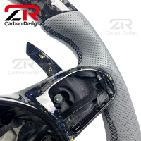 Volant de direction en fibre de carbone forgée avec LED pour l'intérieur de la voiture, compatible avec Mercedes-Benz G350 G550 C300 C63 S CLA GLA GLE GLS E300 S400 A45 GT AMG