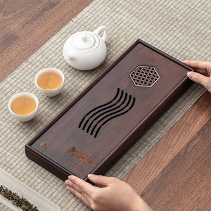 Bamboo <b>Tea</b> <b>Tray</b> With Drain And Water Storage Japanese Style <b>Tea</b> Table Elegant Design For <b>Tea</b> Serving - Product Image 2