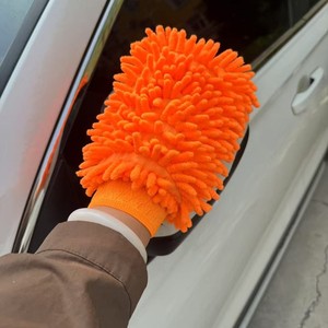 Gant de lavage en chenille microfibre double face de grande taille Serviette de toilette imperméable épaissie pour le lavage de voiture Matériau en fibre - Product Image 2