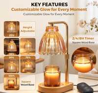 Cadeaux pour femmes, lampe chauffe-bougie avec hauteur réglable, minuterie et variateur d'intensité, cadeaux d'anniversaire pour femmes
