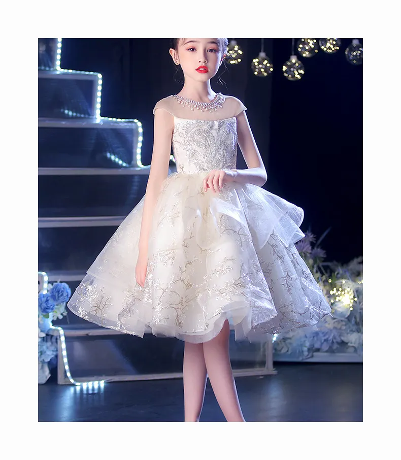 The princess skirt Host catwalk piano Costume baby party birthday dress girls party dresses flower girl dresses wedding kids