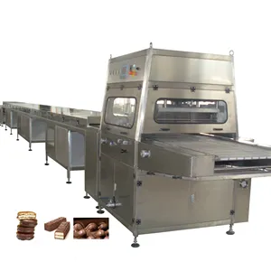 Fully automatic chocolate enrobing line snack machinery