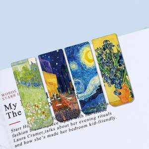 Promotional Gifts Starry Sky Oil Painting <b>Bookmark</b> Magnetic <b>Bookmark</b> Double-sided Paper Book Page Clip <b>Bookmark</b> - Product Image 2