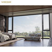 Ventanas Fijas de Doble Vidrio Modernas Wazzor NFRC, Resistentes a Huracanes, con Marco de Aleación de Aluminio para Villas y Casas