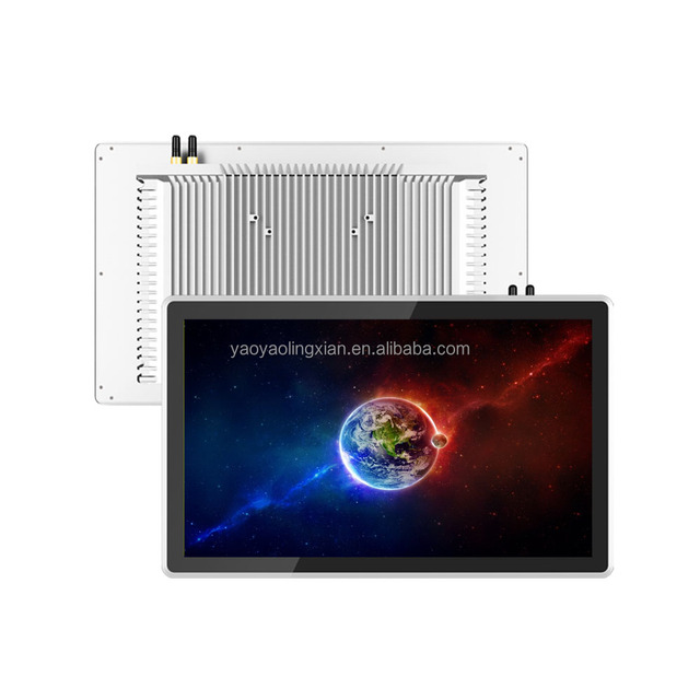 23.6 Inch All in One Touch Screen Panel PC IP65 PCAP Touch Metal Housing Fanless Linux Window Industrial Computer