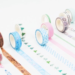 Tùy chỉnh đầy màu sắc trang trí thủ công <span class=keywords><strong>Washi</strong></span> <span class=keywords><strong>masking</strong></span> <span class=keywords><strong>tape</strong></span> Set băng giấy duy nhất cho DIY thủ công quà tặng gói áp lực nhạy cảm - Product Image 1