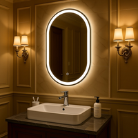 Espejo de Baño Inteligente LED Ovalado Antivaho con Sensor Táctil Iluminado para Proyectos de Hoteles y Villas, Garantía de 5 Años, Venta al por Mayor de Fábrica