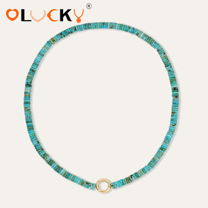 <span class=keywords><strong>Collana</strong></span> LUCKYJIU personalizzata impermeabile in acciaio inossidabile placcato oro 18K con perle di <span class=keywords><strong>corallo</strong></span> e turchese e ciondolo fai da te - Product Image 2