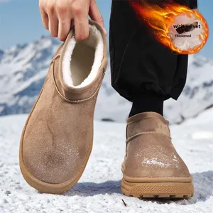 Bottes de neige décontractées pour hommes, tendance, en fourrure courte artificielle d'hiver, doublées de polaire, semelle intermédiaire en EVA - Product Image 4