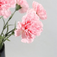 Flor de Clavel Roja y Rosa Artificial de Alta Calidad con Tacto Real para Regalo del Día de la Madre, Decoración de Mesa para Bodas y Hogar