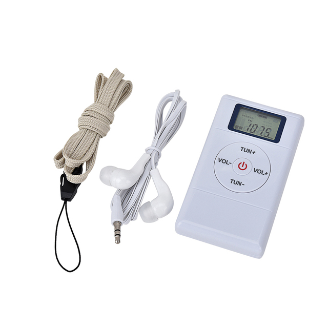 ON Sale Fm Best Reception Battery Radio Digital Lcd Display Home Office Dedicated Pocket Mini Radio White 60-108Mhz Car Radio