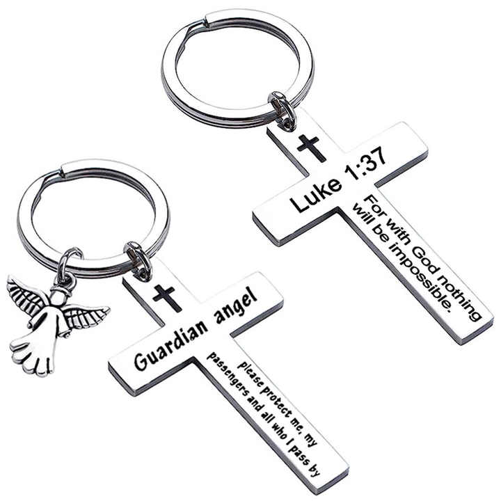 Custom Jesus Cross Bible Verse Keychain - Inspirational Gift