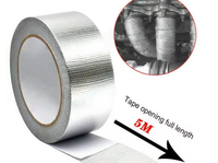 Ruban en fibre de verre texturé avec feuille d'aluminium, résistant à la chaleur, pour l'étanchéité des tuyaux et la réparation des fuites de toiture