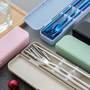 Korean Style 18/8 Stainless Steel Travel Portable Cutlery Set With Case for Camping - Product Image 4