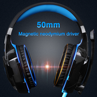 G2000 Headset Gaming Stereo colokan ganda, Earphone Game komputer Bass dalam dengan mikrofon lampu LED untuk PC Laptop