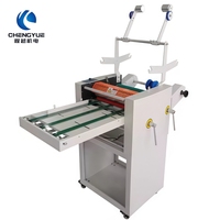 Laminateur manuel chaud/froid pour marquage à chaud/transfer thermique, format A4/A5/A6, avec alimentation par courroie chauffante, rembobineur et découpe double face