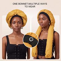 Bonnets pour cheveux longs pour femmes, 2 pièces, bonnets pour cheveux longs pour femmes, bonnets pour tresses pour dormir, protection 2 en 1 pour cheveux et tresses