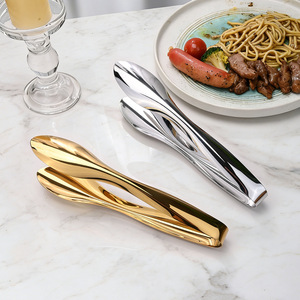 Pince à pâtisserie en métal DFT15, ustensile de service polyvalent, outils de buffet, pince à pain, gâteau, salade, barbecue, cuisine, pince alimentaire - Product Image 1