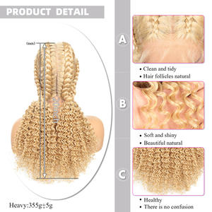 <span class=keywords><strong>Coiffure</strong></span> bouclée lâche, adaptée aux boucles blondes suisses, fibres à basse température, faciles à coiffer, perruques - Product Image 3