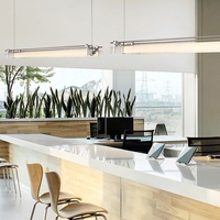 Luminaire suspendu linéaire moderne, lampe suspendue LED minimaliste, style Bauhaus, longue suspension pour hôtel, restaurant, table à manger