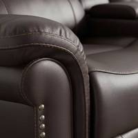 Canapé d'angle inclinable en cuir Air Leather de style européen moderne Frank Furniture avec structure en bois et éclairage LED pour salon