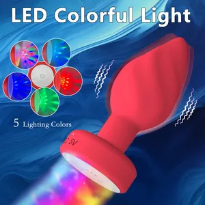 Vibrador Anal Portátil com LED, Plug Anal com 10 Anéis de Vibração, Controle Remoto Sem Fio, Massageador de Próstata, Brinquedos Sexuais para Mulheres, Homens e Gays - Product Image 3