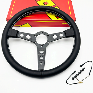 Vente directe usine Nouveau <span class=keywords><strong>volant</strong></span> de course universel en cuir de 14 pouces, pièce automobile premium, accessoire de voiture pour <span class=keywords><strong>MOMO</strong></span> - Product Image 5