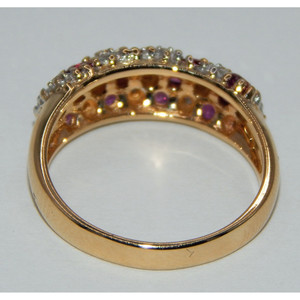 Anello con pavè 14k oro rubino e diamanti - Product Image 4