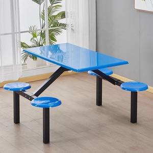 Nhà Máy Giá ánh sáng sang trọng Đồ nội thất nhà hàng 4 người trường căng tin bảng và ghế sợi thủy tinh căng tin băng ghế - Product Image 4