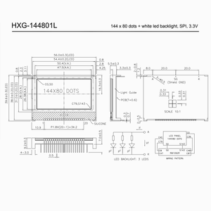 맞춤형 56x39.6mm <span class=keywords><strong>LCD</strong></span> 디스플레이 모듈 0.33mm 도트 피치 COM/SEG 드라이브 SPI 인터페이스 임베디드 시스템 작동 온도 70 °C - Product Image 5