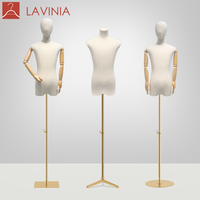 Maniquí de medio cuerpo ajustable Lavinia para niños, unisex, con cabeza, para exhibición de ropa y posturas de pie