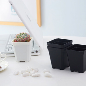 Maceta Cuadrada Pequeña, Negra, Transpirable y Duradera, Serie Macaron, Estilo Ins, para Plantas Verdes, Diseño Simple para Interiores - Product Image 4