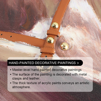 Art mural abstrait de ville peint à la main, peinture à l'huile au couteau avec feuille d'or, cadre pour décoration maison hôtel
