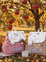 Sac à dos personnalisé en velours côtelé léger pour enfants, style décontracté, avec nom brodé, idéal pour la maternelle et l'école, personnalisation sur mesure