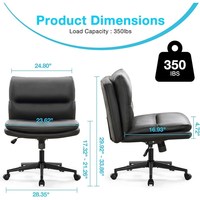 Chaise de bureau super large de 350lb, siège extra large robuste, chaises de bureau de direction rembourrées épaisses avec caoutchouc nylon