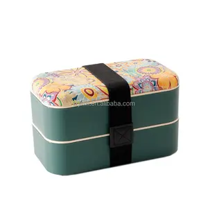 Original Bento Lunch Box 2-lagige Kunststoff-Lunchbox im japanischen Stil