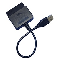 Kabel konverter adaptor USB, kualitas tinggi untuk PS2 ke untuk PS3 USB kabel adaptor ABS pengontrol PC kabel konverter Gamepad
