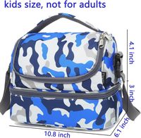 Sac à déjeuner isotherme double étage pour enfants, grand sac fourre-tout pour garçons, filles, hommes, femmes, avec sangle réglable