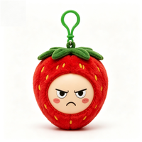 Sac à dos personnalisable en PVC avec pendentif fraise en peluche et motif de dessin animé