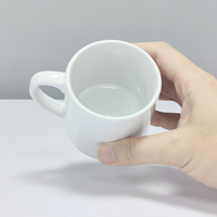 Tasse à café en céramique Topjlh 6oz, blanche, avec revêtement pour sublimation, impression personnalisée, cadeau personnalisé, vente en gros