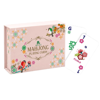 Juego de Mesa para Reuniones Familiares, King Cards, Versión Taiwanesa, Cartas de Mahjong Portátiles de Plástico con Acabado Mate, 144 Cartas, 2 Mazos, 4 Dados