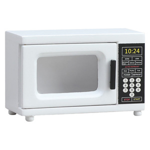 Casa delle bambole lhhanx1:12, mobili in miniatura in <span class=keywords><strong>legno</strong></span>, mini cucina, scena, <span class=keywords><strong>forno</strong></span> bianco a onde semplici - Product Image 5