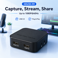 Tarjeta Capturadora de Video USB 3.0 HDMI 1080P60 con Salida en Bucle, Entrada de Micrófono/Audio de 3.5mm, UVC Plug and Play para Transmisión en Vivo, Juegos y Cámara