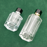 Flacon de parfum en verre de luxe, bouchon hexagonal noir, flacon vide pour parfum, impression personnalisée, vente en gros pour l'emballage de parfums pour hommes