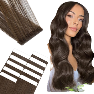 Elailite Extensioni per <span class=keywords><strong>Capelli</strong></span> Remy Europei con Doppia Trama a Macchina, Vero Doppio Lato, 100g, 10 Pezzi, Nastro Adesivo per Cucito 40cm # 2 Prodotti Chimici - Product Image 1