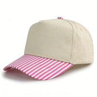 Casquettes de baseball HBA54 personnalisées à visière incurvée, 100% coton, sport, snapback, bicolores, avec visière rayée