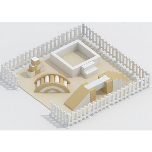 Área de Juegos Interior para Niños, Estructura de Madera con Escaleras, Rampa y Bloques de Escalada para Uso Doméstico - Product Image 1